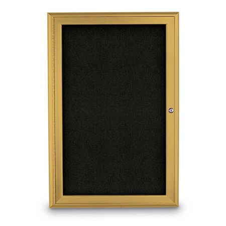 United Visual Products Sliding Door Indoor Enclosed Corkboard, 9 UV9029ACSH-SATIN-BLSPRU